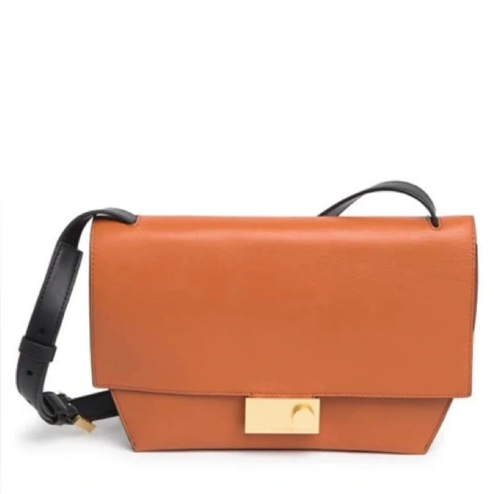 AllSaints / Harley Leather Crossbody Bag in Rust Orange